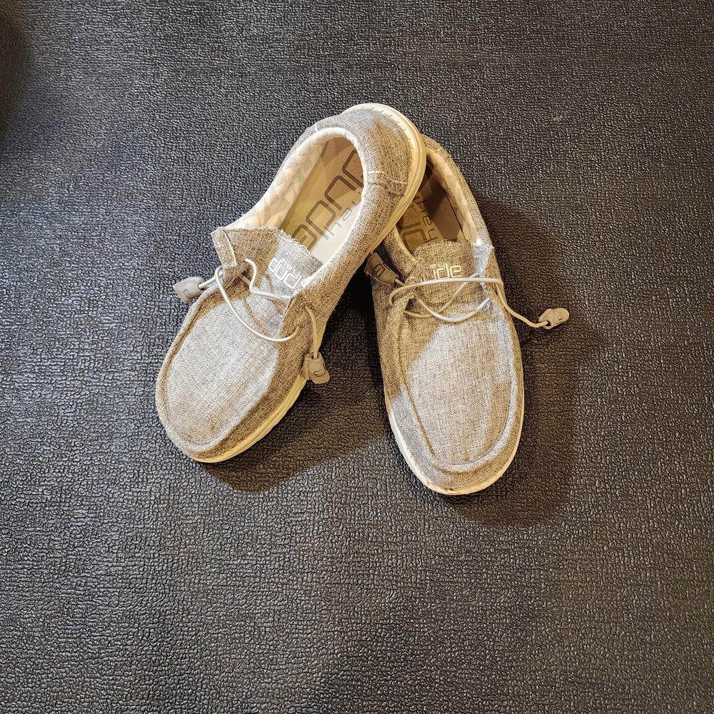 Hey Dude Light Tan Boat Shoes for Men